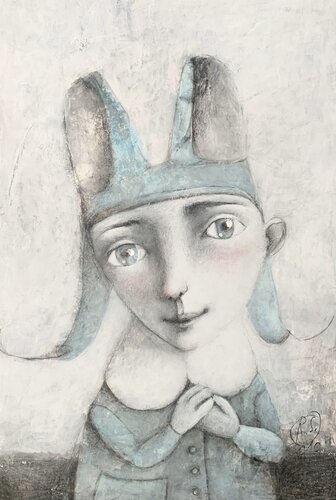 The Hat With Bunny Ears van Svetlana Rumak, Werk op papier te koop op Singulart