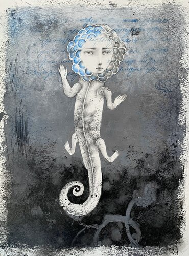 Salamandra in Love 2 van Svetlana Rumak, Werk op papier te koop op Singulart