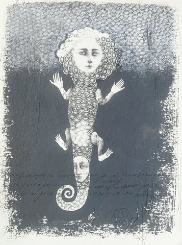 The Salamandra in Love 3 van Svetlana Rumak, Werk op papier te koop op Singulart