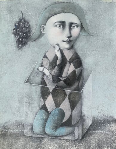 Harlequin In a Glass Box von Svetlana Rumak, Malerei kaufen auf Singulart
