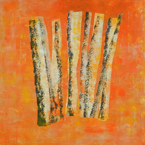 Ghost Forest in Vermilion Limbo di Alfredo YACHE, Pittura in vendita su Singulart