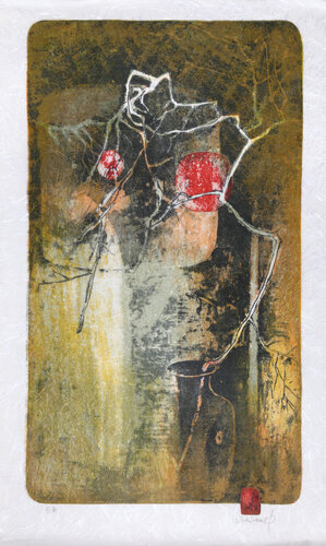 Tree with Two Red Suns von Lê Bá Đảng, Druck kaufen auf Singulart