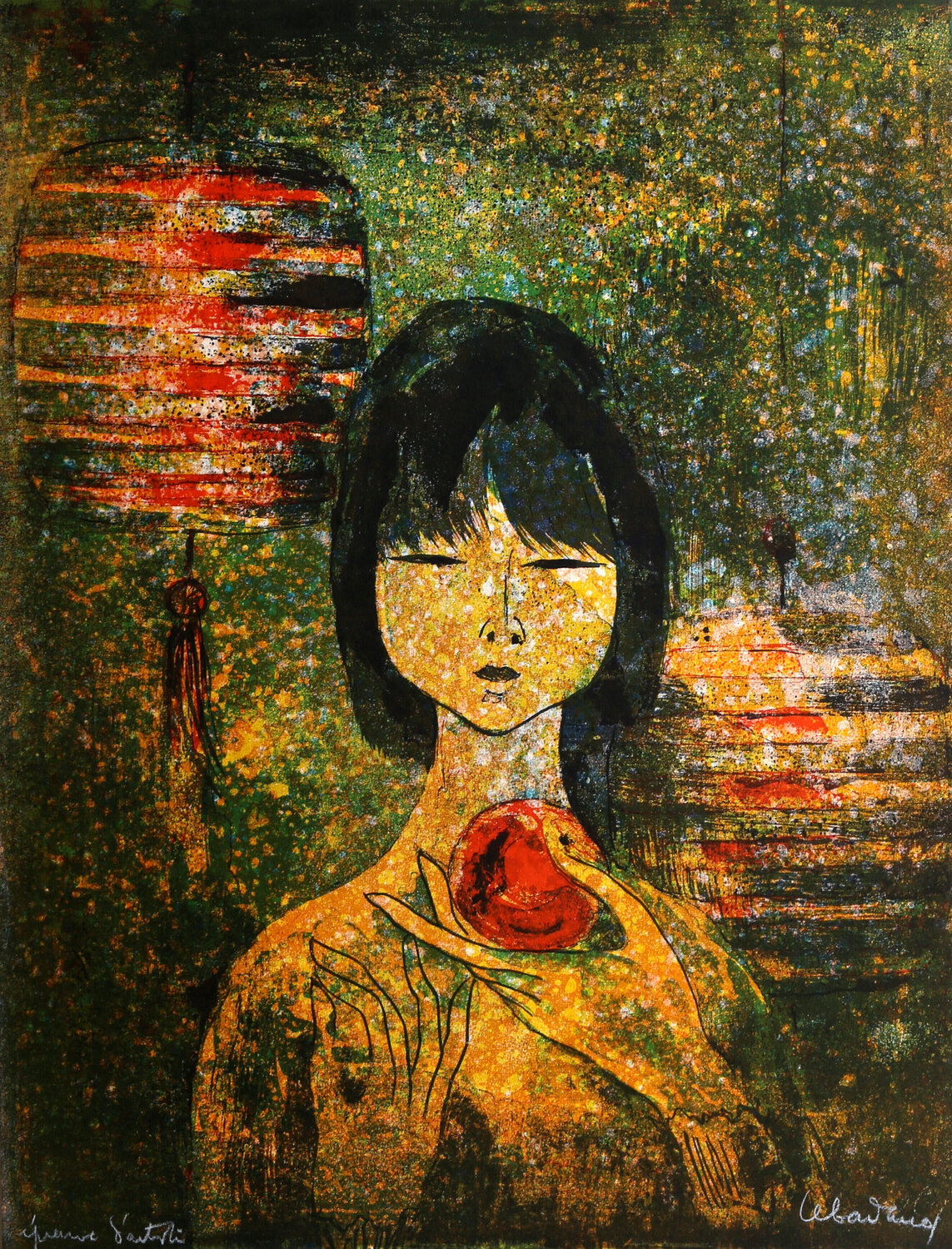 Portrait with Fruit Lê Bá Đảng Druck zu verkaufen