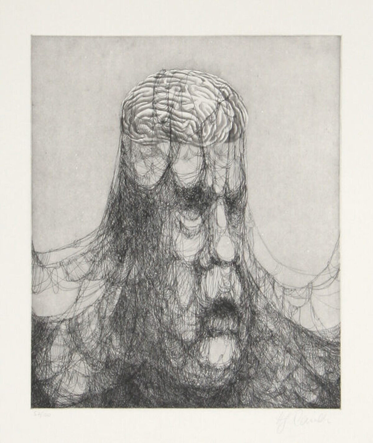 Untitled - Man Caught Under Ropes Hans Rauch Stampa in vendita