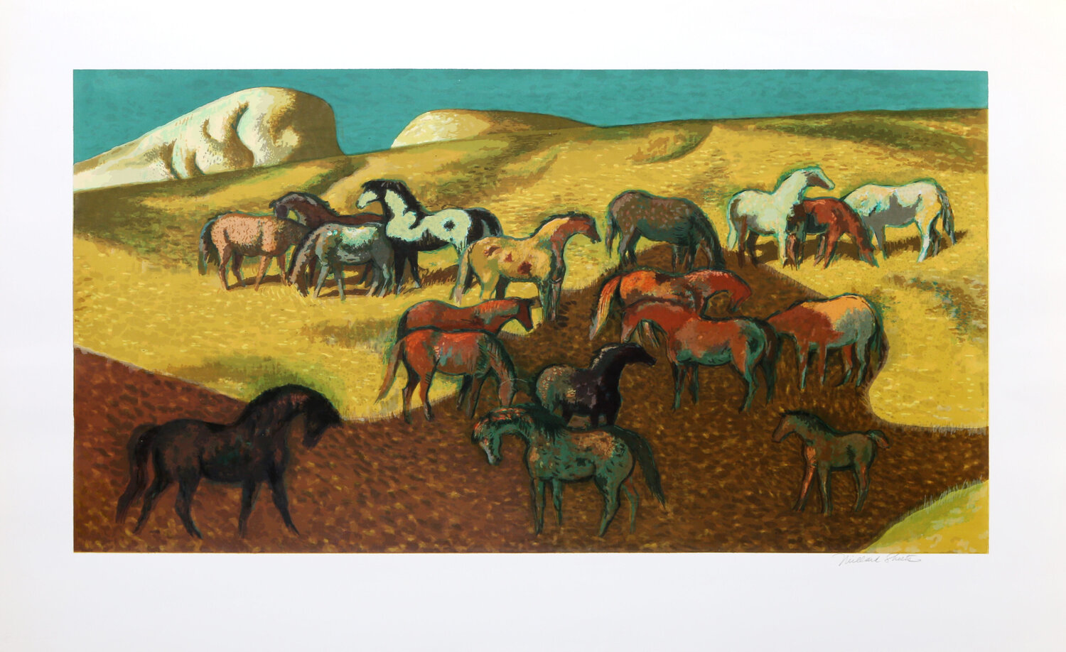 Brood Mare Pasture Millard Sheets Stampa in vendita