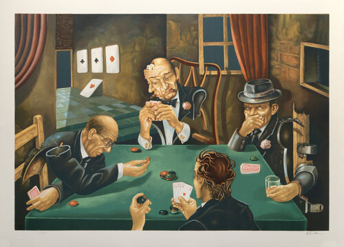 The Poker Game di Israel Rubinstein, Stampa in vendita su Singulart