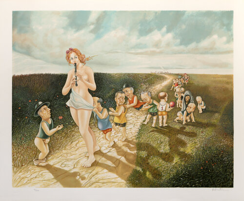 The Pied Piper from Hamlin von Israel Rubinstein, Druck kaufen auf Singulart