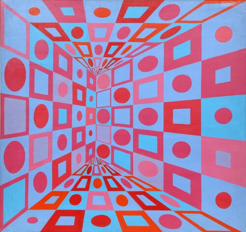 Red Blue Variations di Roy Ahlgren, Pittura in vendita su Singulart