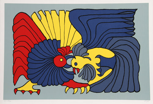 Blue Fighting Cocks de Victor Delfin, Impresión a la venta en Singulart