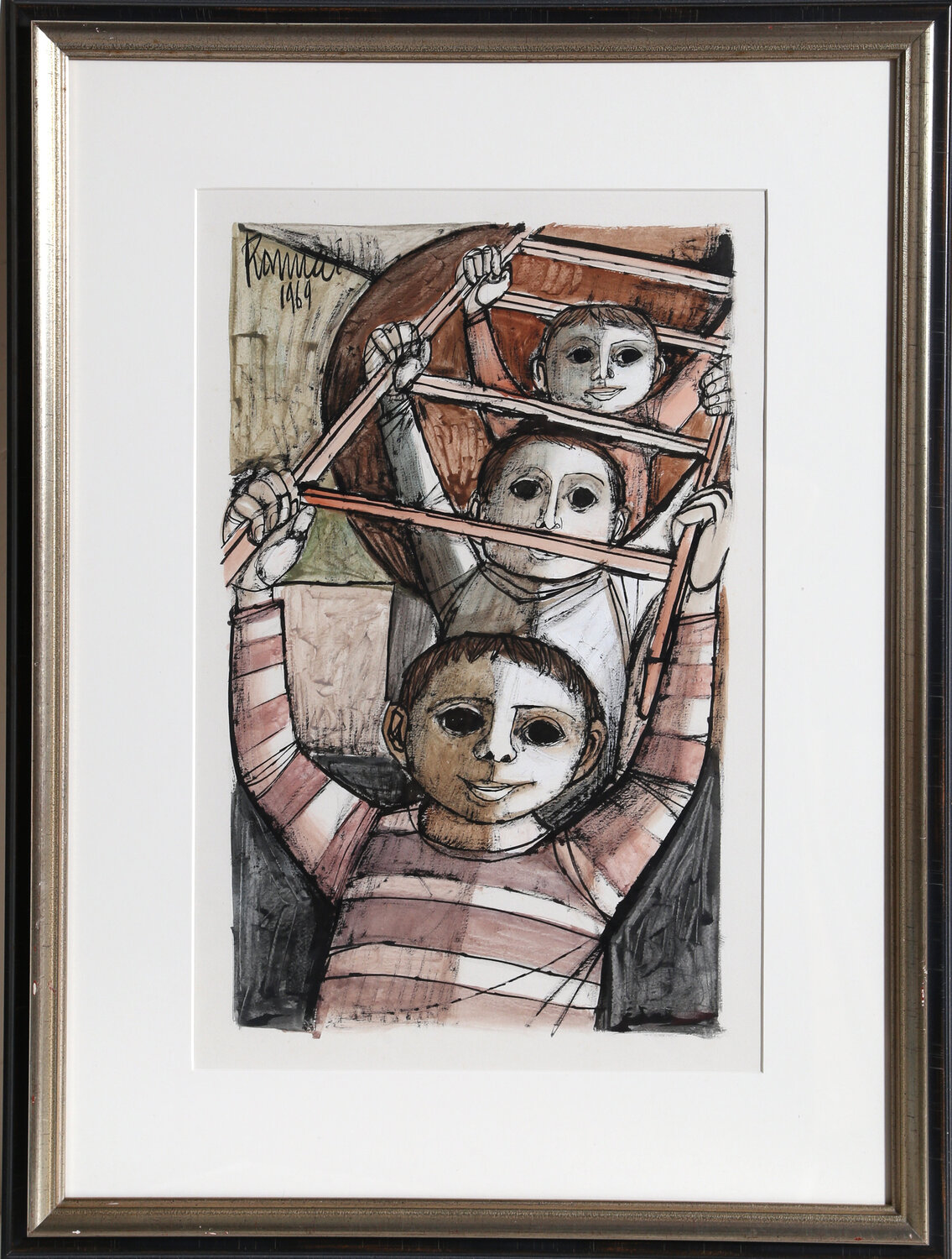 Three Boys Lucio Ranucci Opera su carta in vendita