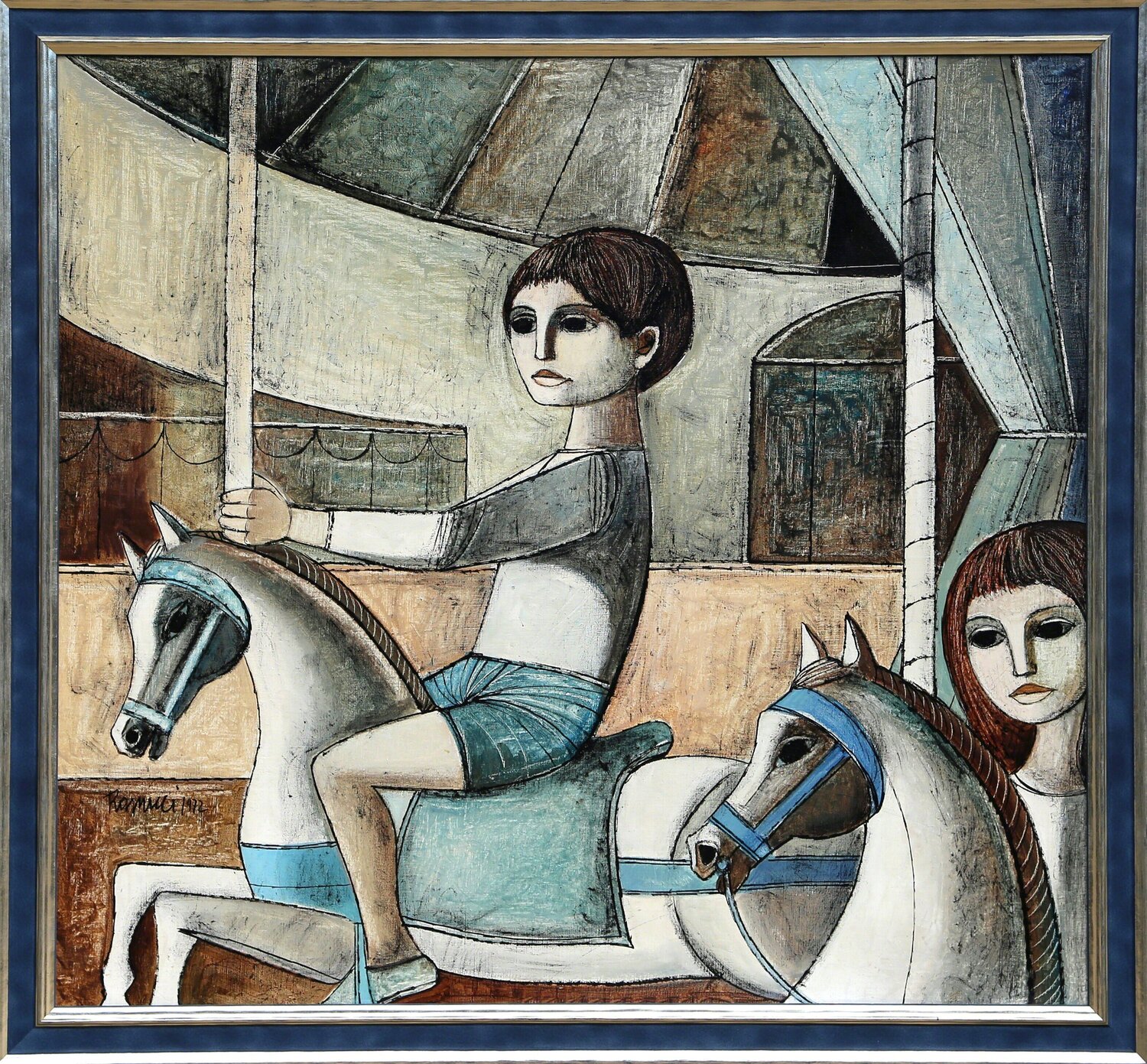 Les Chevause de bois Lucio Ranucci Pintura original en venta