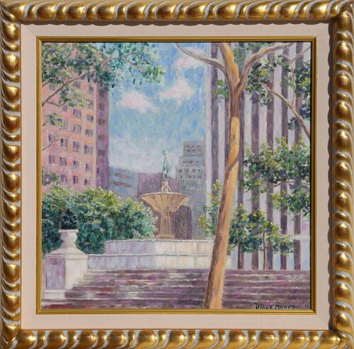 Plaza Fountain von Diane Monet, Malerei kaufen auf Singulart