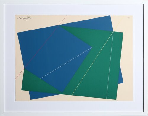 Untitled - Green and Blue Rectangles  von Cris Cristofaro, Druck kaufen auf Singulart