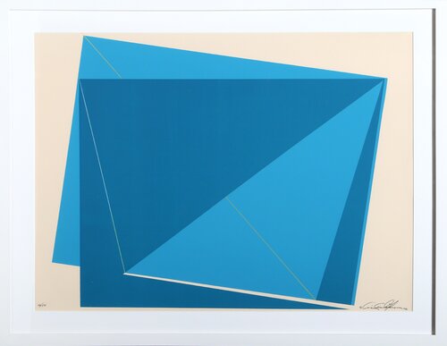 Untitled - Blue Rectangles by Cris Cristofaro, Print for Sale on Singulart