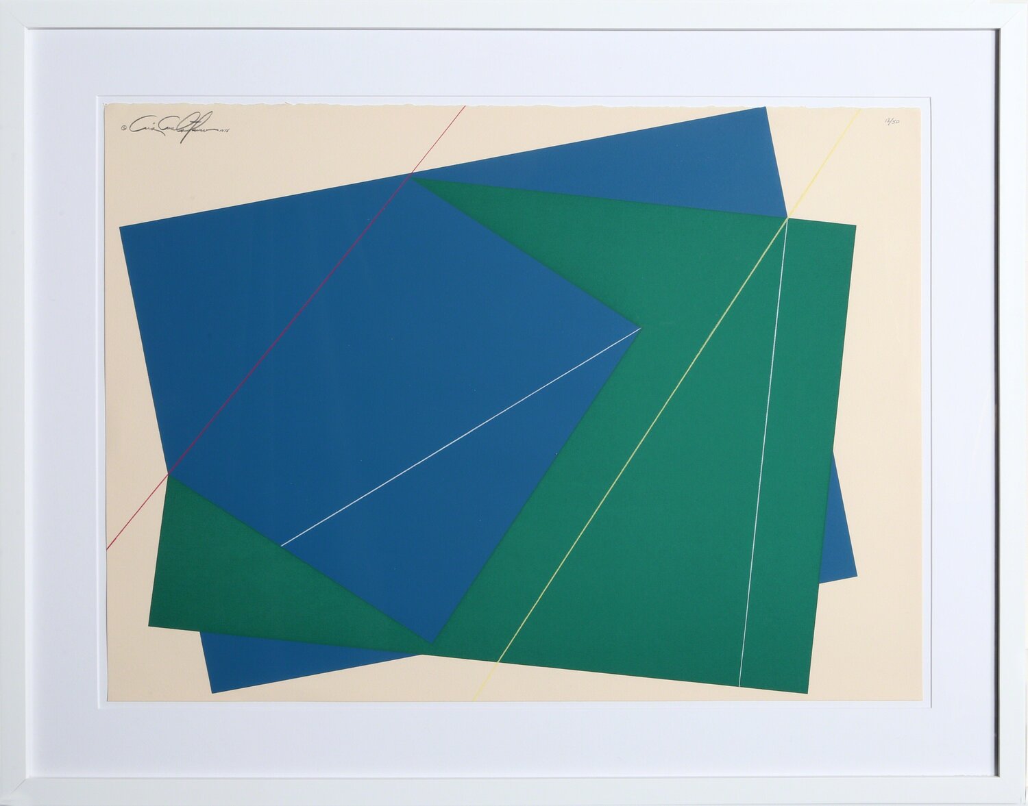 Untitled - Green and Blue Rectangles  Cris Cristofaro Stampa in vendita