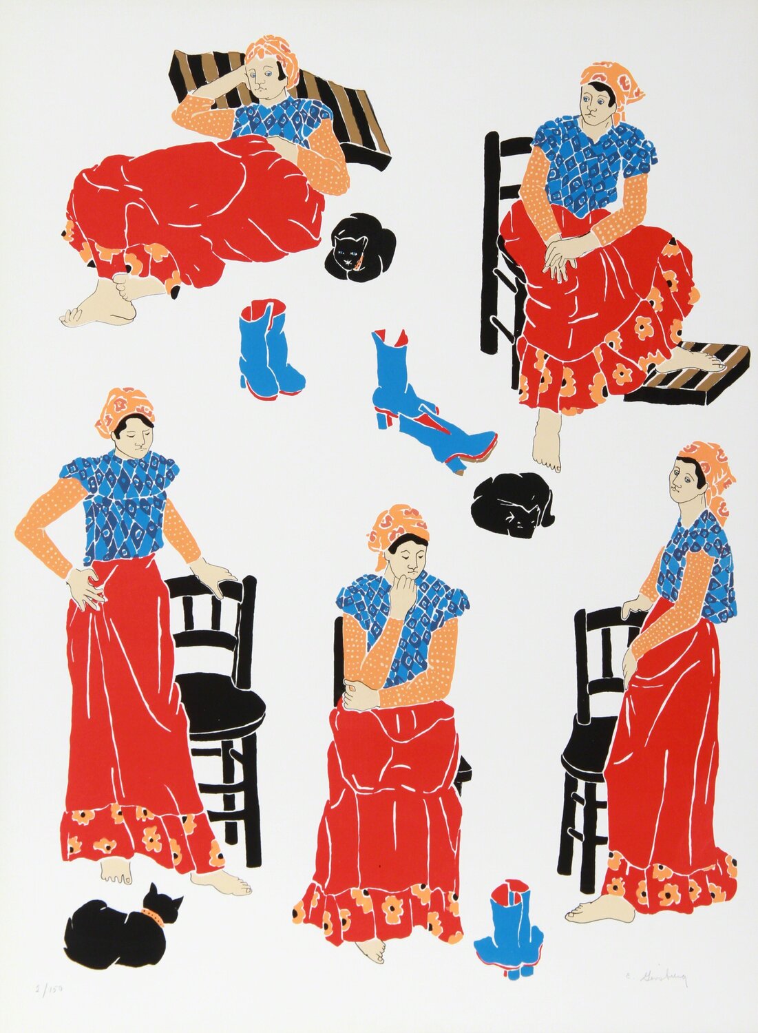 Women in Interior #4  Estelle Ginsburg Druck zu verkaufen