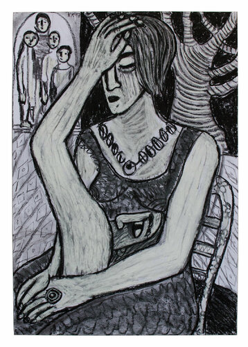 Barış Içinde Gel (Komm in Frieden), Urheberrecht Katharina Kretschmer, Verkauf als gesamten Toprak Ana Zyklus de Katharina Kretschmer, Dibujo a la venta en Singulart