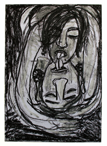 Fedakârlık Öpücüğü (HingabeKuss), Urheberrecht Katharina Kretschmer, Verkauf als gesamten Toprak Ana Zyklus von Katharina Kretschmer, Zeichnungen kaufen auf Singulart