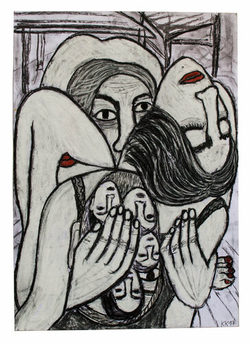 Zerrissenheit IV, Urheberrecht Katharina Kretschmer - Verkauf als gesamten Zyklus de Katharina Kretschmer, Dibujo a la venta en Singulart