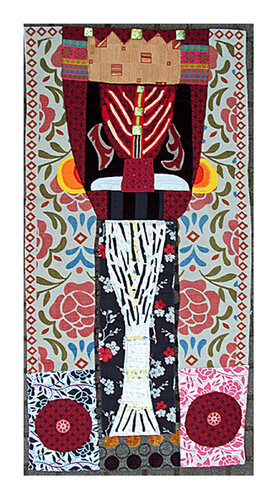 Queen, Assemblage, Urheberrecht Katharina Kretschmer, Verkauf zusammen mit King von Katharina Kretschmer, Textil kaufen auf Singulart