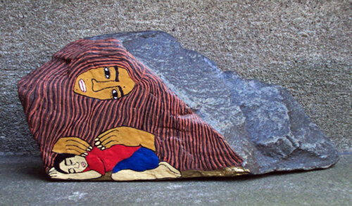 Für Aylan und all die anderen, colorierter Elbestein, Urheberrecht Katharina Kretschmer by Katharina Kretschmer, Other Media for Sale on Singulart