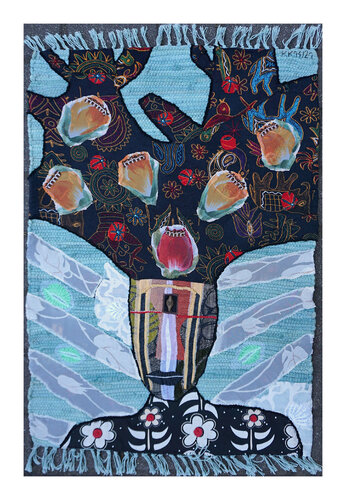 The Inhabited Woman based on Gioconda Belli, Urheberrecht Katharina Kretschmer de Katharina Kretschmer, Téxtil a la venta en Singulart