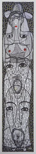 Gilded Age, Acrylstift auf Papier, Urheberrecht Katharina Kretschmer von Katharina Kretschmer, Zeichnungen kaufen auf Singulart