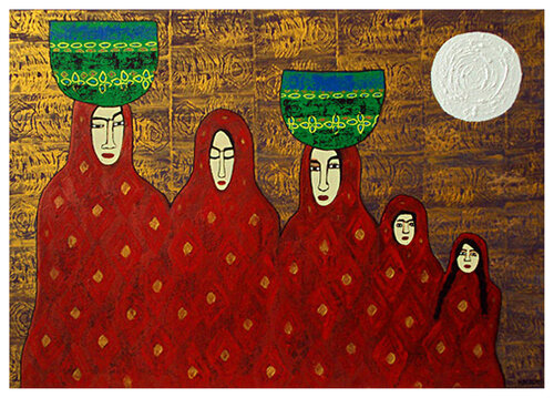 Asylum Seekers II, Urheberrecht Katharina Kretschmer de Katharina Kretschmer, Pintura a la venta en Singulart