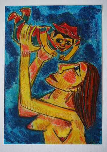 Glücklich, Urheberrecht Katharina Kretschmer par Katharina Kretschmer, Œuvre sur papier en vente sur Singulart