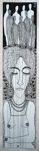 Nyx, Acrylstift auf Papier, Urheberrecht Katharina Kretschmer von Katharina Kretschmer, Werk auf Papier kaufen auf Singulart