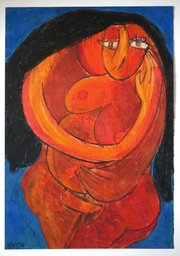 Schwangeres Paar, Urheberrecht Katharina Kretschmer par Katharina Kretschmer, Œuvre sur papier en vente sur Singulart