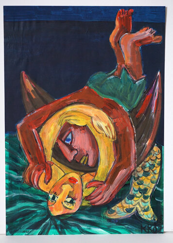 Nach Scheckiger Hund, der am Meer entlangläuft von Tschingis Aitmatow V, Urheberrecht Katharina Kretschmer de Katharina Kretschmer, Obra en papel a la venta en Singulart