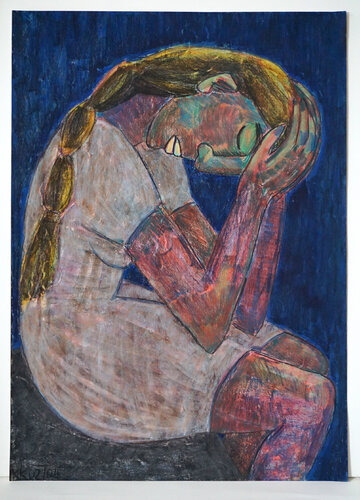 Junge Roma II, Urheberrecht Katharina Kretschmer van Katharina Kretschmer, Werk op papier te koop op Singulart