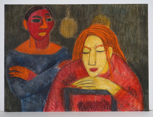 o.T. (Ungleiches Paar), Urheberrecht Katharina Kretschmer di Katharina Kretschmer, Opera su carta in vendita su Singulart