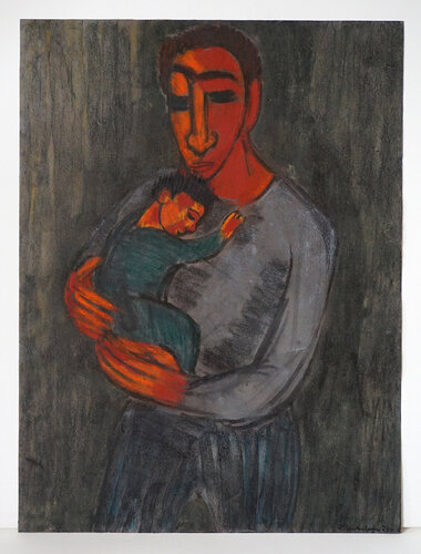 Vater mit Sohn (Beschützt), Urheberrecht Katharina Kretschmer di Katharina Kretschmer, Opera su carta in vendita su Singulart