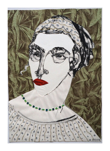 Schöne mit grüner Kette, Urheberrecht Katharina Kretschmer par Katharina Kretschmer, Autres supports en vente sur Singulart