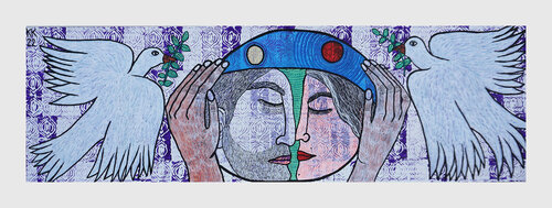 Мир - Frieden - Peace,  Urheberrecht Katharina Kretschmer by Katharina Kretschmer, Work on Paper for Sale on Singulart