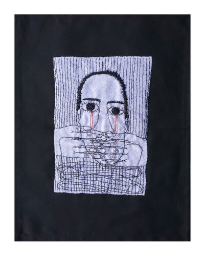 Unaussprechliches (Unaussprechlich II), Applike, Urheberrecht Katharina Kretschmer- Verkauf als gesamten Zyklus, gern in eine Öffentliche Unabhängige Einrichtung, In Gedenken an alle Getöteten und Gefolterten Kinder dieser Welt von Katharina Kretschmer, Textil kaufen auf Singulart