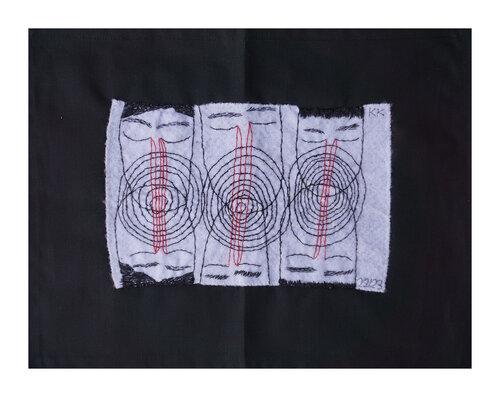 Unaussprechliches (Unaussprechlich IV), Applike, Urheberrecht Katharina Kretschmer- Verkauf als gesamten Zyklus, gern in eine Öffentliche Unabhängige Einrichtung, In Gedenken an alle Getöteten und Gefolterten Kinder dieser Welt von Katharina Kretschmer, Textil kaufen auf Singulart