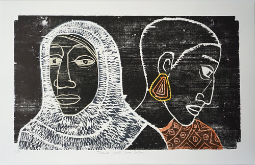 Tarana nach Ivar Bahn, Holzschnitt mehrfarbig / Auflage 7 / Unikatscharakter, Urheberrecht Katharina Kretschmer Katharina Kretschmer