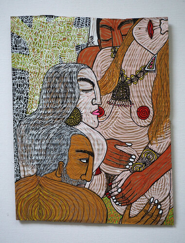 Ode an die Zwiebel nach Pablo Neruda, Urheberrecht Katharina Kretschmer van Katharina Kretschmer, Schilderij te koop op Singulart