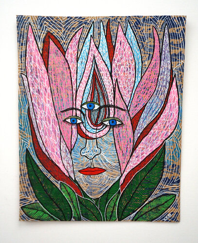 Die Bilder fließen über nach Sophia de Mello Breyner Andresen, Urheberrecht Katharina Kretschmer - Verkauf alle drei Bilder zusammen de Katharina Kretschmer, Pintura a la venta en Singulart