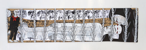 Im Weizen ist mein Herz nach Thomas Bernhard, Urheberrecht Katharina Kretschmer, Verkauf als Gesamten THOMAS BERNHARD Zyklus von Katharina Kretschmer, Malerei kaufen auf Singulart