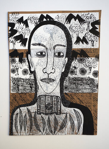 Sommerregen nach Thomas Bernhard, Urheberrecht Katharina Kretschmer, Verkauf als Gesamten THOMAS BERNHARD Zyklus par Katharina Kretschmer, Peinture en vente sur Singulart