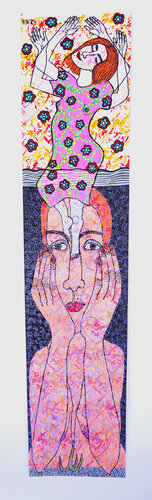 ich sollte uns luftsprünge schreiben nach Amina Anja Amelal, Urheberrecht Katharina Kretschmer by Katharina Kretschmer, Work on Paper for Sale on Singulart