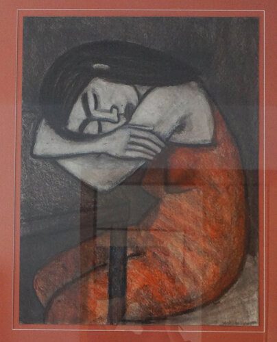 Kindfrau, Pastell auf Papier, professionell gerahmt, Urheberrecht Katharina Kretschmer von Katharina Kretschmer, Malerei kaufen auf Singulart