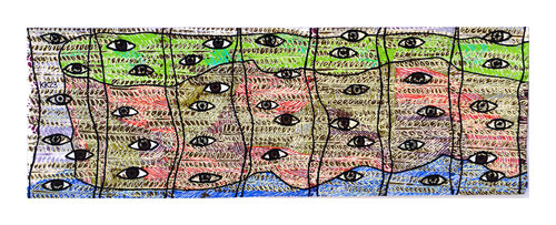 Die Klippe modellierte der Wind nach Amina Anja Amelal, Mischtechnik auf Papier, Urheberrecht Katharina Kretschmer van Katharina Kretschmer, Werk op papier te koop op Singulart