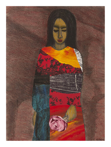 Roma Mädchen mit Rosenstrauß, Urheberrecht Katharina Kretschmer de Katharina Kretschmer, Otros medios a la venta en Singulart