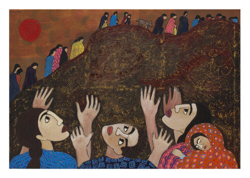 Sindschar (Auf der Flucht), Urheberrecht Katharina Kretschmer von Katharina Kretschmer, Malerei kaufen auf Singulart