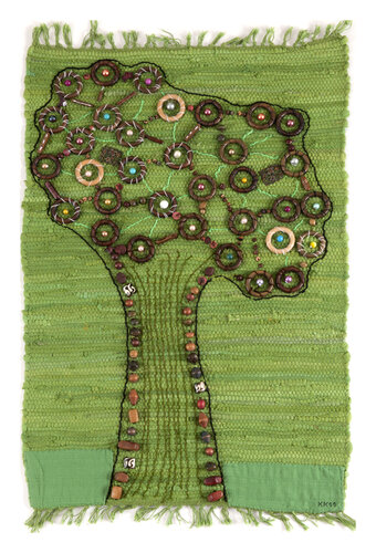 Blühender Baum IV, Assemblage, Urheberrecht Katharina Kretschmer von Katharina Kretschmer, Textil kaufen auf Singulart